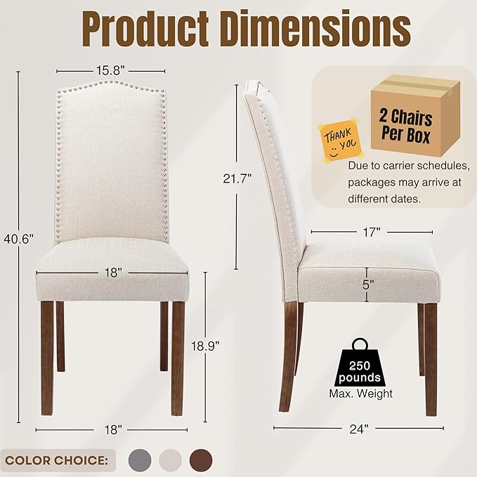 Stylish Upholstered Parsons Dining Chair - Image 3