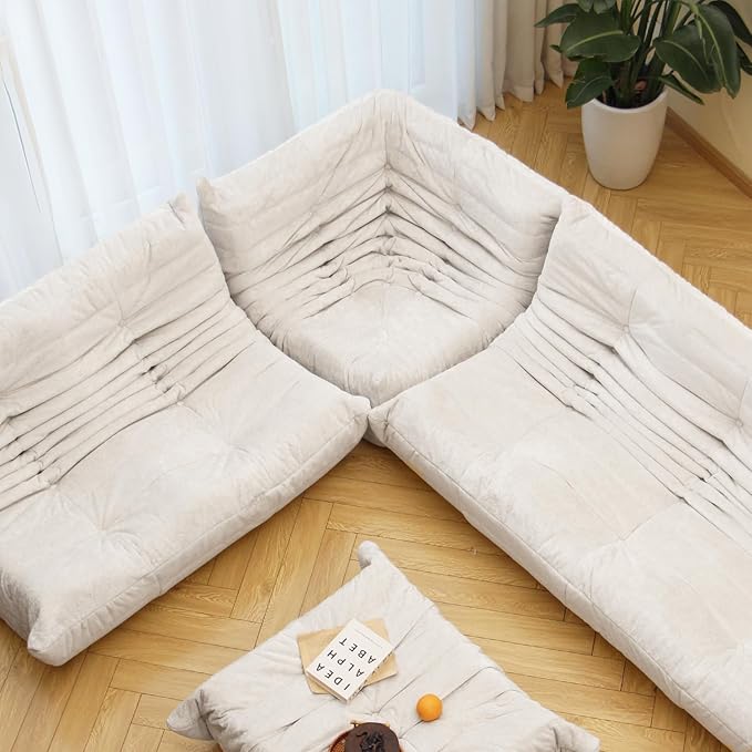 N&V Soft Premium Chenille Floor Lounge Chair, Mid Century Armless Floor Sofa - Image 3