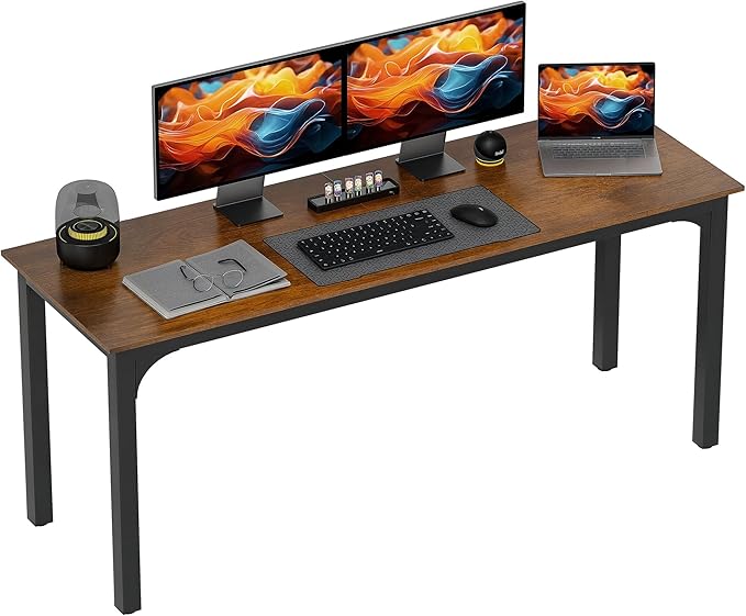 HOMCOM Modern Simple Large Computer Desk, Rustic Brown by HOMCOM
