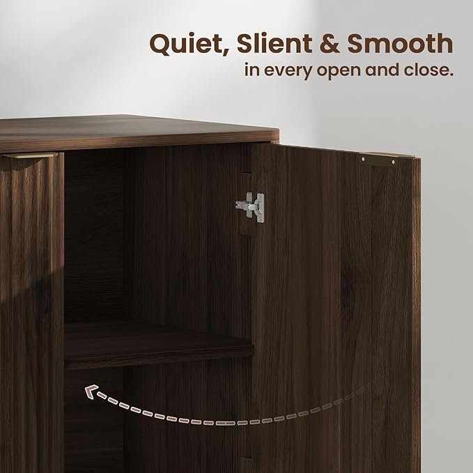 Buffet Cabinet with Storage, Fluted Multifunctional Storage Cabinet with 2 Doors - Image 6