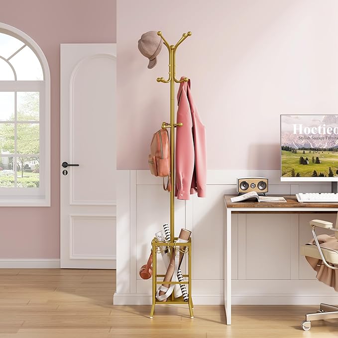 Hoctieon Coat Rack Freestanding, Coat Tree - Image 4