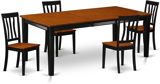 East West Furniture QUAN5-BCH-W 5 Piece Dining Room Table Set Includes a by EastWestFurniture