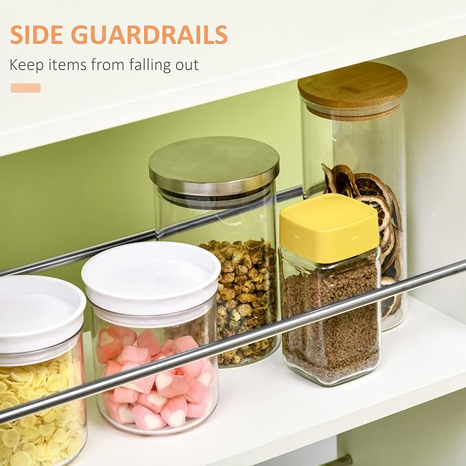 HOMCOM 3- Tier Slim Storage Cart, Rolling Narrow Kitchen Cart on Wheels - Image 4