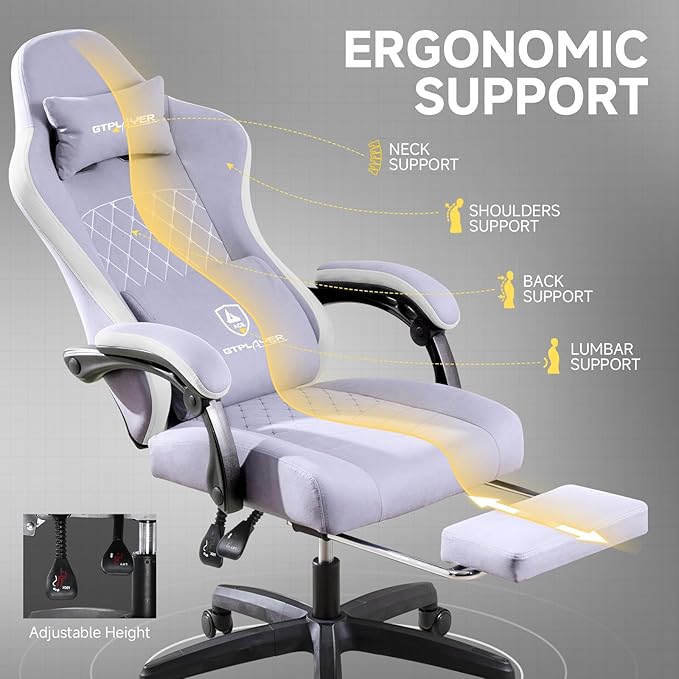 GTPLAYER Office Chair, Gaming Computer Desk Fabric Chair - Image 5
