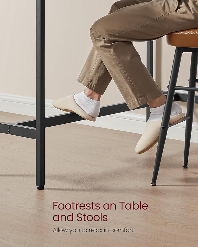VASAGLE Bar Table, Narrow Long Kitchen Dining Table, Sturdy Metal Frame - Image 6