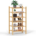 Haddockway small 6 Tier Bamboo Shoe Rack Storage Organizer, Small Space by Haddockway