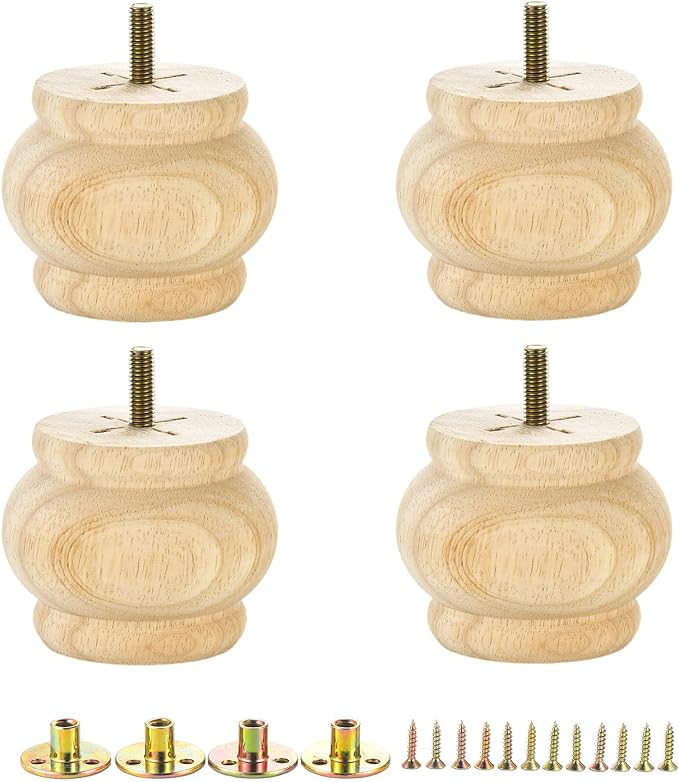 4PCS Wood Furniture Legs 2.56 inches Furniture Legs by Metany