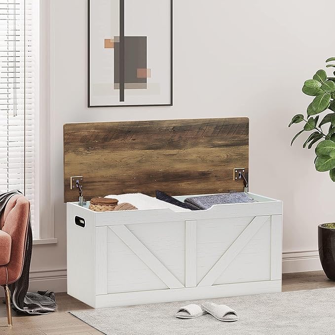 39.4" Storage Chest, Wooden Storage Bench, Large Storage Trunk - Image 8