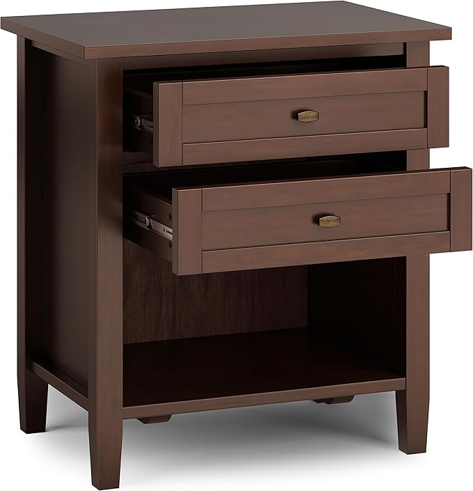 SIMPLIHOME Warm Shaker SOLID WOOD 24 Inch Wide Transitional Bedside Nightstand - Image 4