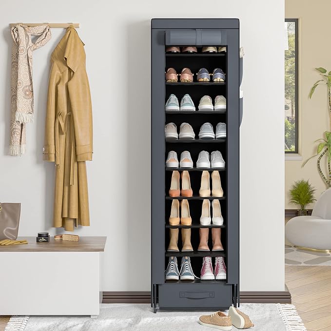 Shoes Rack 10 Tier Tall Narrow Shoe Rack - Image 2