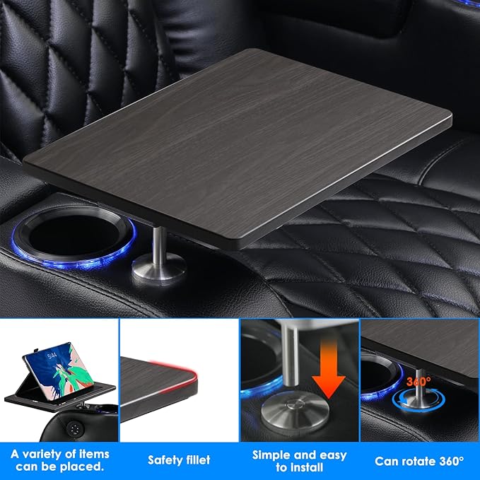Home Theater Seating Series Swivel Tray Table - Image 5