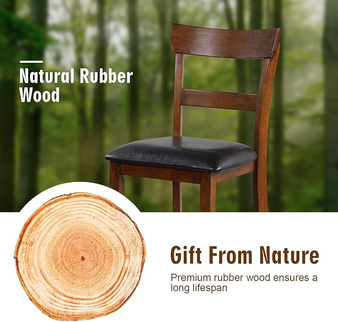 COSTWAY Bar Stools Set of 2, 25.5-Inch Counter Height Chair - Image 9