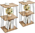 Side Table Set of 2, Tall End Table, Small Accent Table, Bedside Table by KJGKKHOME