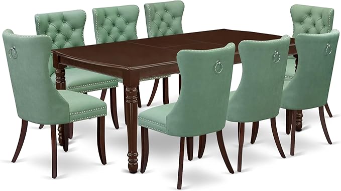 East West Furniture DODA9-MAH-22 9 Piece Dining Set Consists of a Rectangle by EastWestFurniture