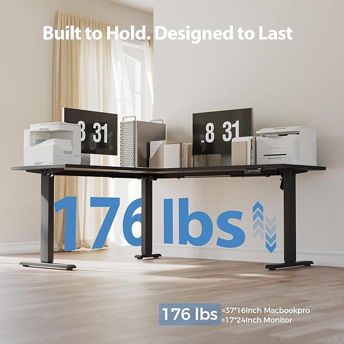 Agilestic 63 x 55 Inch L Shaped Standing Desk Adjustable Height, Corner - Image 6