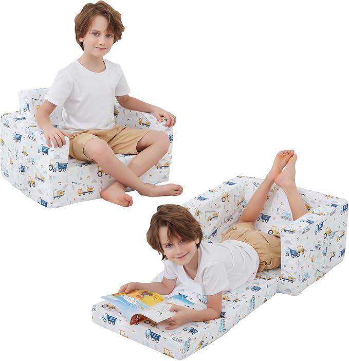 Viviland Kids Chairs for Toddler, 2-in-1 Soft Toddler Couch Fold Out, by VIVILAND