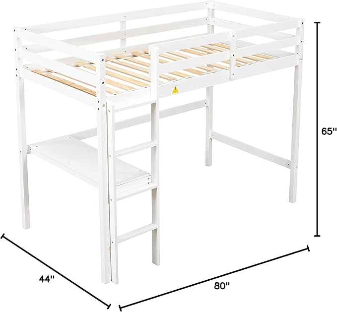 HomSof Twin Loft Bed with Built-in Desk - Image 12