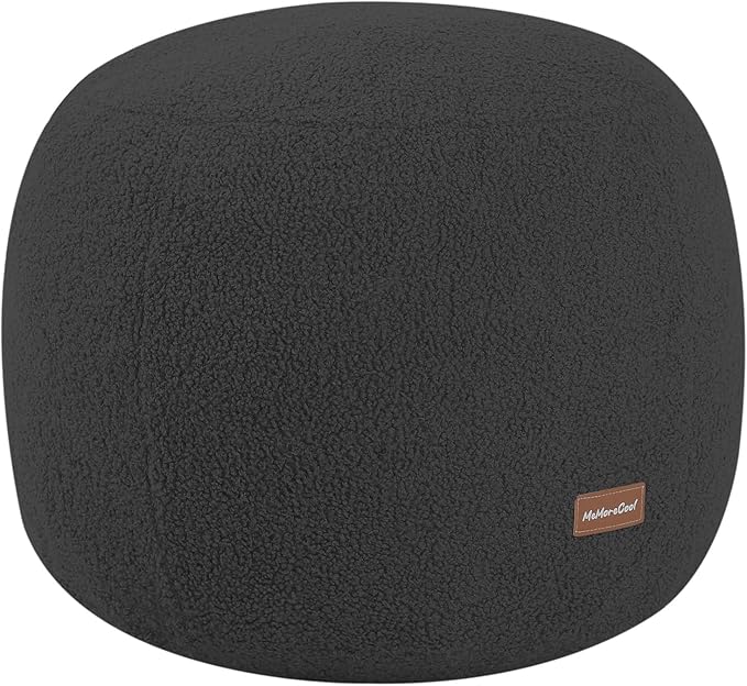 MeMoreCool Stuffed Round Pouf Ottoman Foot Rest, Floor Pouf Foot Stool by MeMoreCool