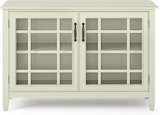 SIMPLIHOME Connaught Solid Wood 46 Inch Wide Traditional Low Storage Cabinet in - Image 5