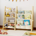 Toy Storage Organizer with Kids Bookshelf, Montessori Wooden Toy Organizer Book by Unknown