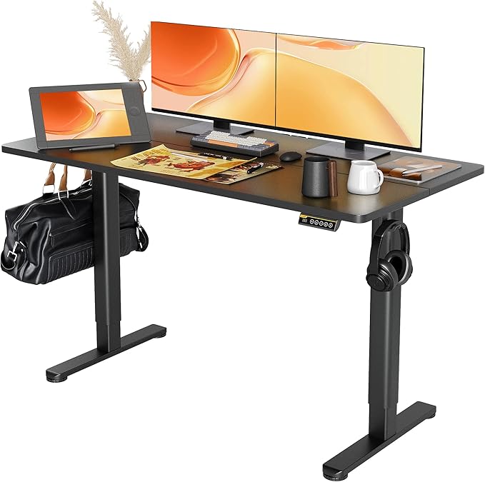 Claiks Electric Standing Desk, Adjustable Height Stand up Desk, 55x24 Inches by CLAIKS