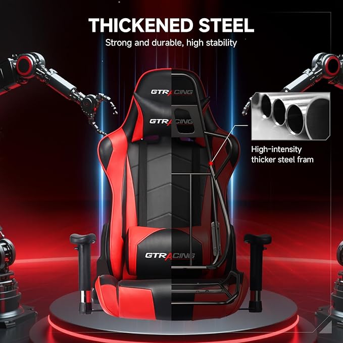 GTRACING Gaming Chair with Reclining Backrest, Adjustable Height and Swivel Base - Image 7