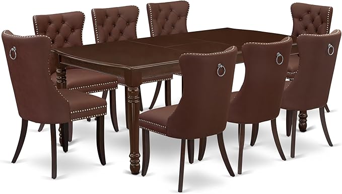 East West Furniture DODA9-MAH-26 9 Piece Dinette Set Includes a Rectangle by EastWestFurniture