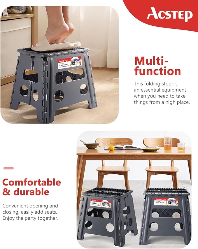 ACSTEP 13" Folding Step Stool- Holds up to 300Lb, The Lightweight Non-Slip - Image 5