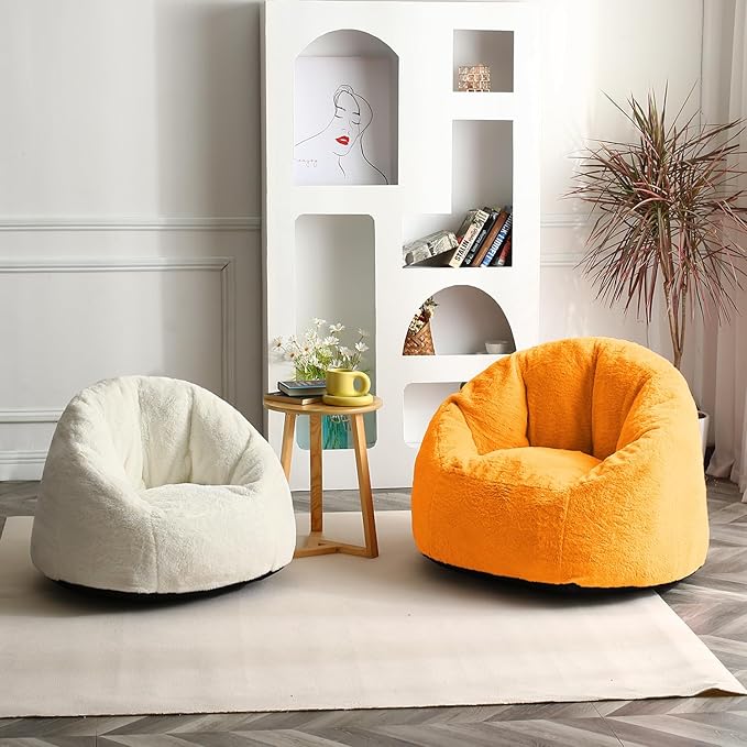 N&V Medium Shell Bean Bag Chair, Adult Size Bean Bag Sack, Foam Filling - Image 6