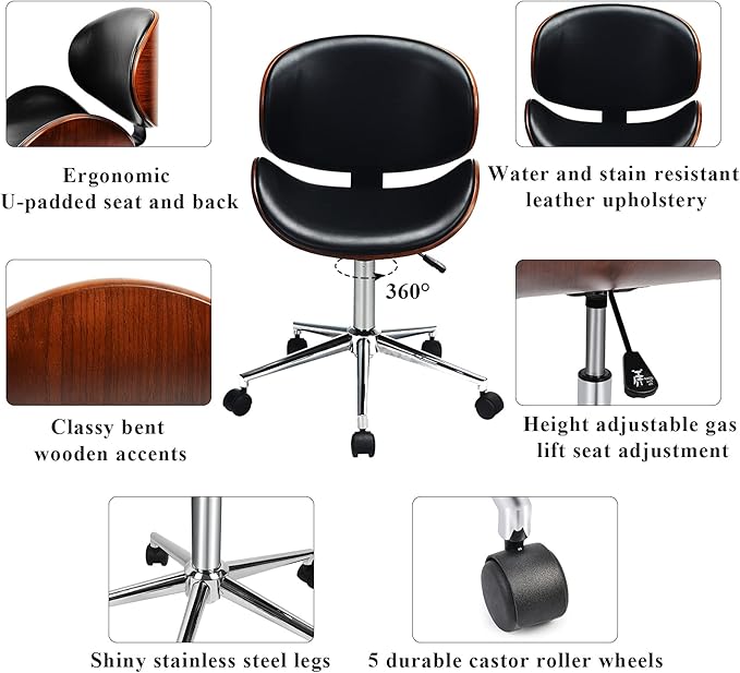 C-CHAIN Adjustable Modern Mid-Century Office Chair - Image 4