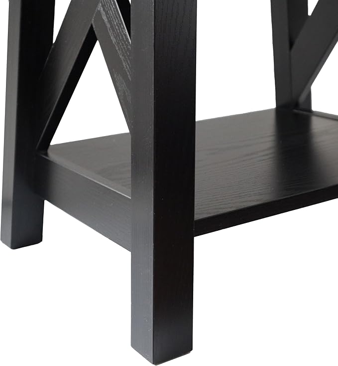 Black End Table, 2-Tier End Tables Living Room, Wood Side Table, Modern Side - Image 9