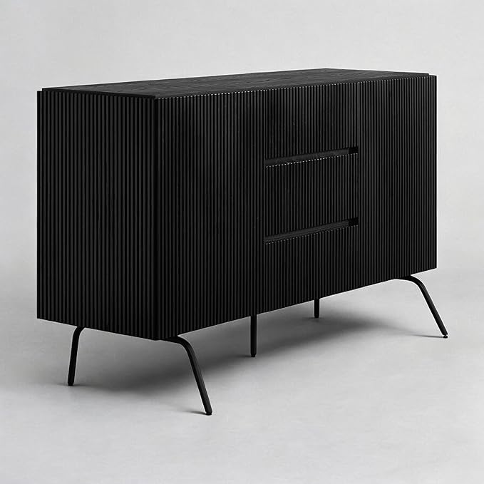 NTC Veil Sideboard with 2 Doors and 3 Drawers, Buffet Cabinet with Vertical by NTC