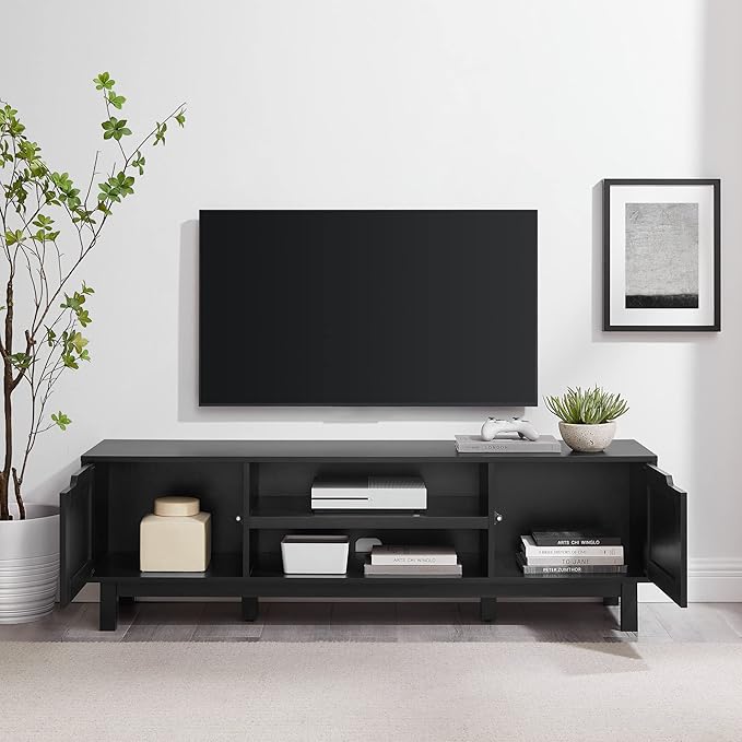 Walker Edison Tage Modern Pull-Open Door Low Stand - Image 4