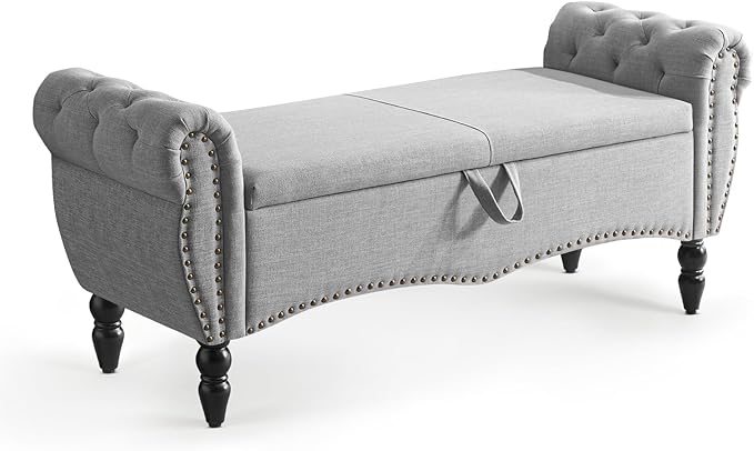 Furniliving 51.75" Storage Ottoman Bench - Image 3