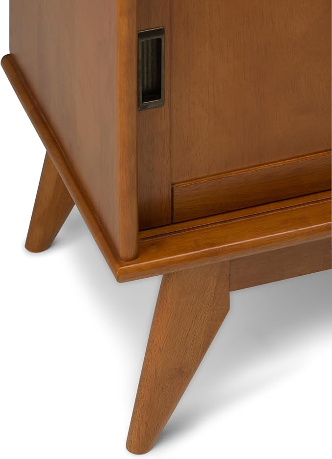 SIMPLIHOME Draper SOLID HARDWOOD 54 Inch Wide Mid Century Modern TV Media Stand - Image 9