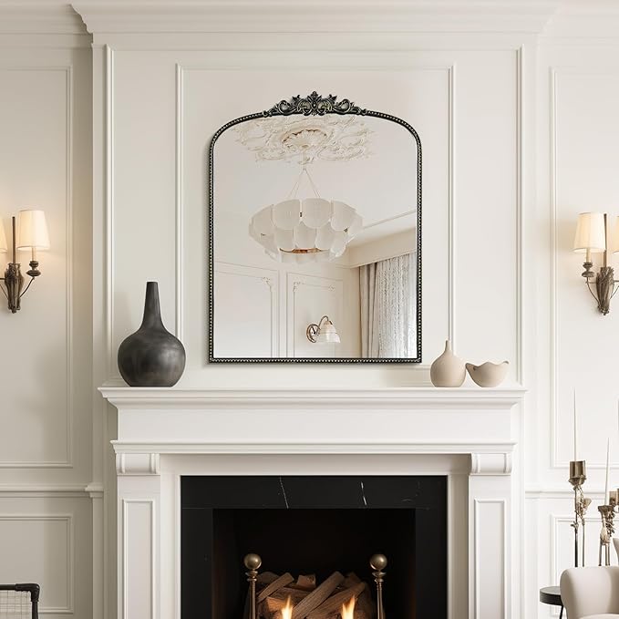 WallBeyond Gold Vintage Arched Mirror, 28x36 Inch, Wall Mounted, Rectangular - Image 2