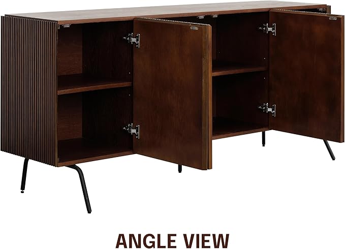 NTC Veil Modern Sideboard with 4 Doors, Buffet Cabinet with Vertical Groove - Image 7