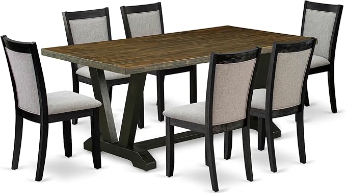 East West Furniture V677MZ606-7 7 Piece Modern Dining Table Set Consist of a by EastWestFurniture