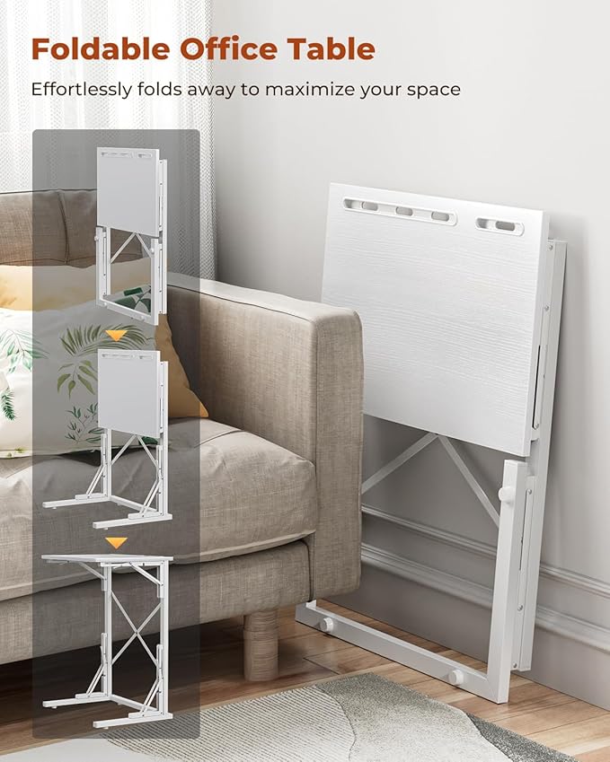 21''Wx28''H Folding TV Tray for Eating, Small Foldable C-Shaped Tray Table - Image 4