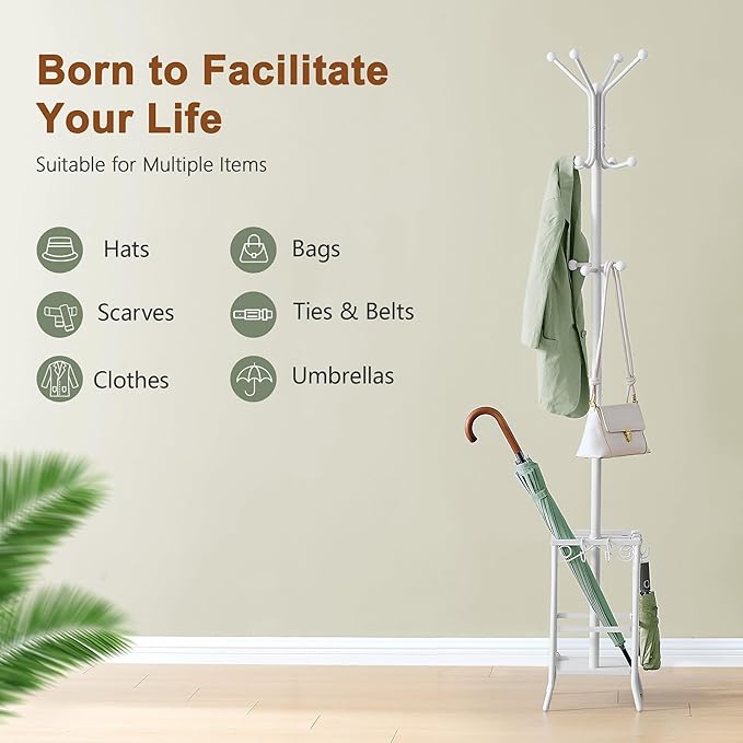Hoctieon Coat Rack Freestanding, Coat Tree - Image 8