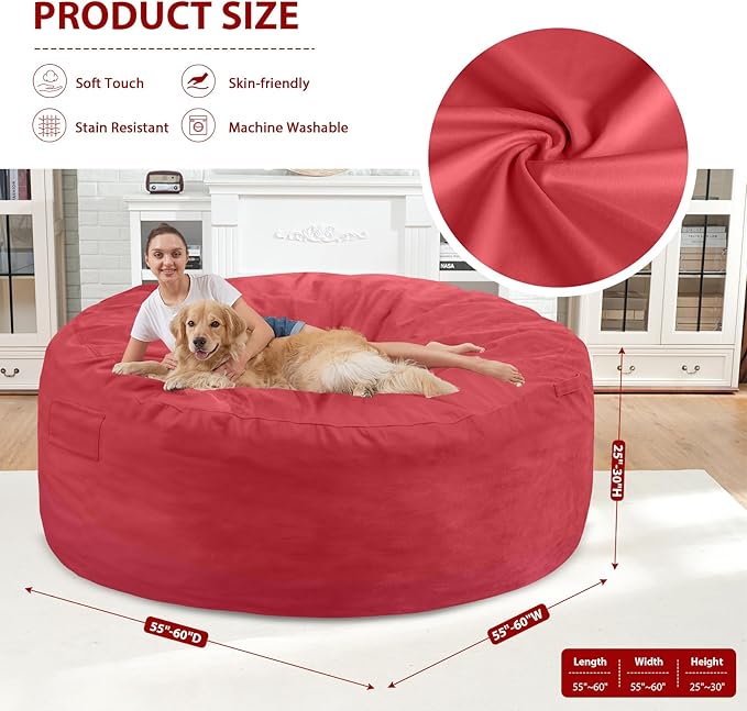 6FT Bean Bag Chair, Large Bean Bag Chairs - Image 3