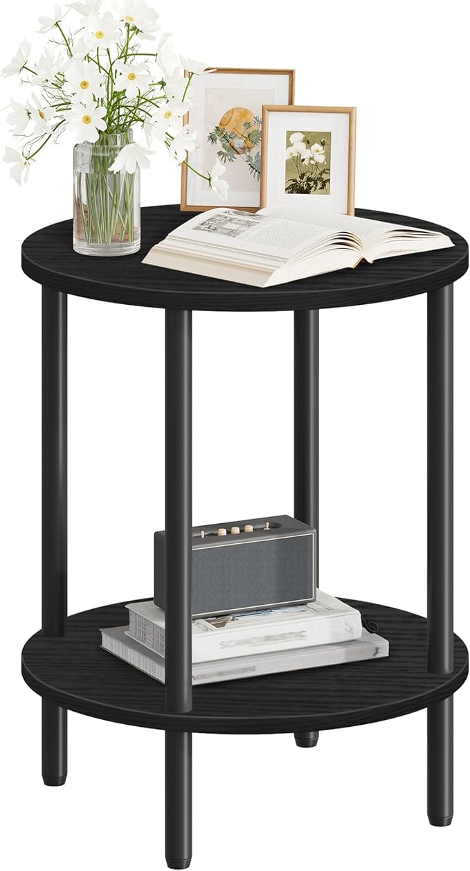 Round Side Table, 2-Tier End Table, Small Side Table - Image 9