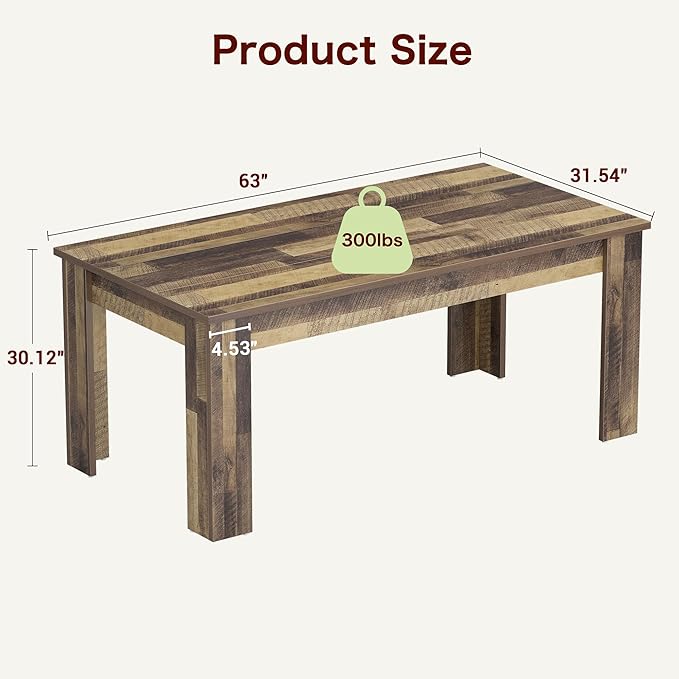 Dining Table for 4-6, Rectangular Dining Room Dinner Table - Image 8
