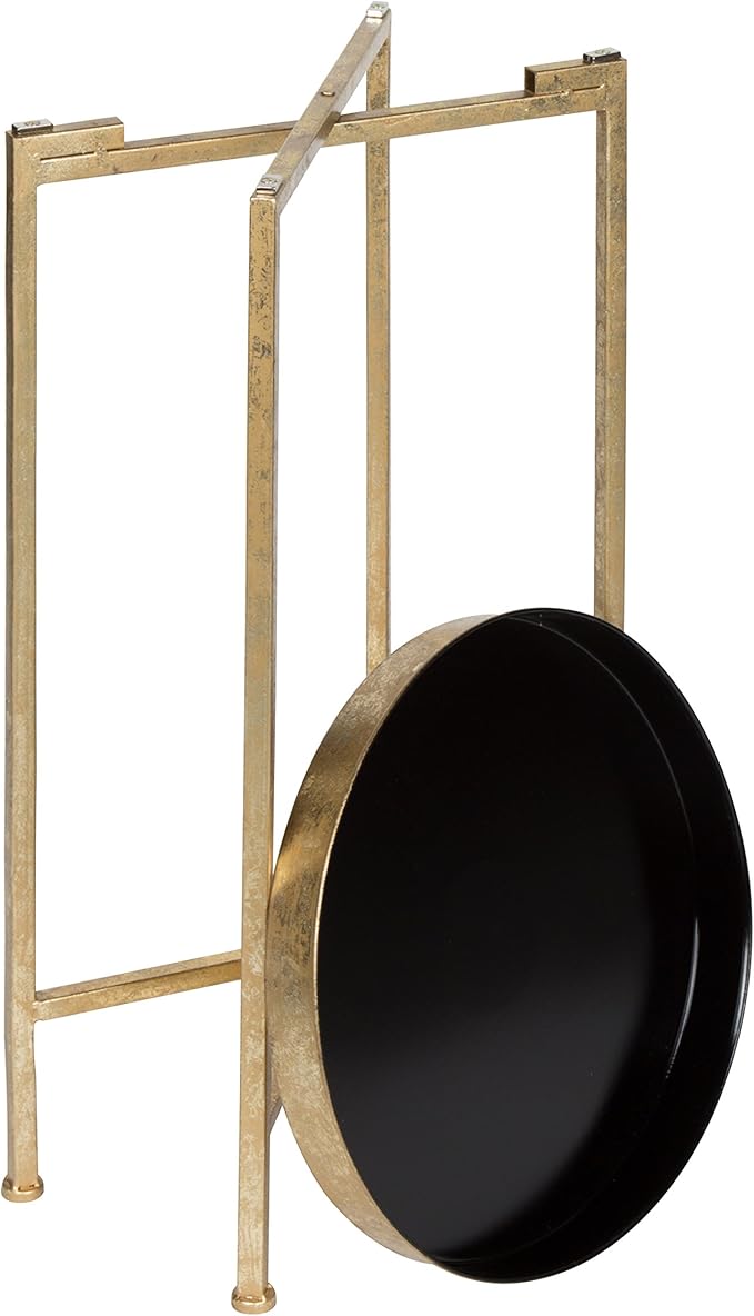 Kate and Laurel Celia Round Metal Foldable Tray Accent Table - Image 5