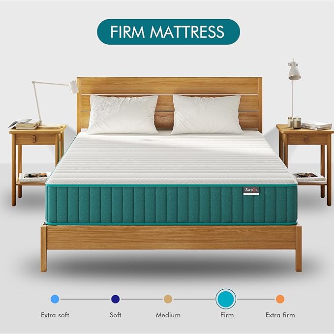 Firm Queen Mattress, 10 Inch Cooling-Gel Memory Foam & Pocket Spring Hybrid - Image 3