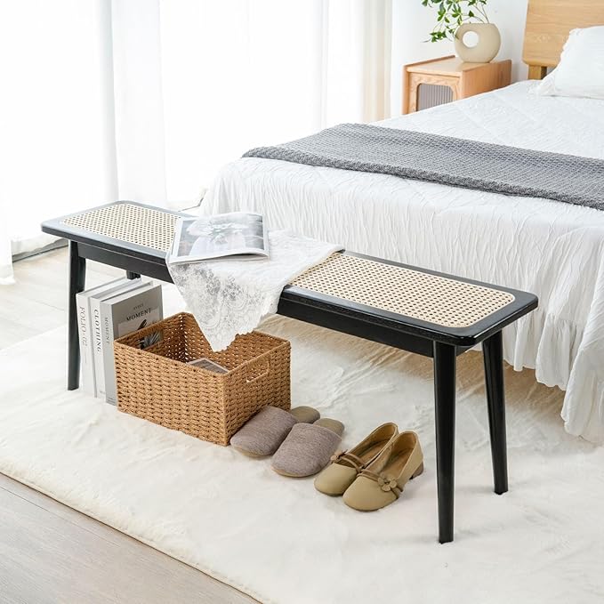 Entryway Bench, Solid Wood Kitchen Dining Bench, Mid Century Modern End of Bed by TowoodLifee
