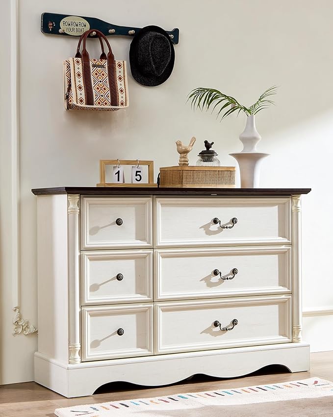 Farmhouse 6 Drawers Dresser for Bedroom - Image 6