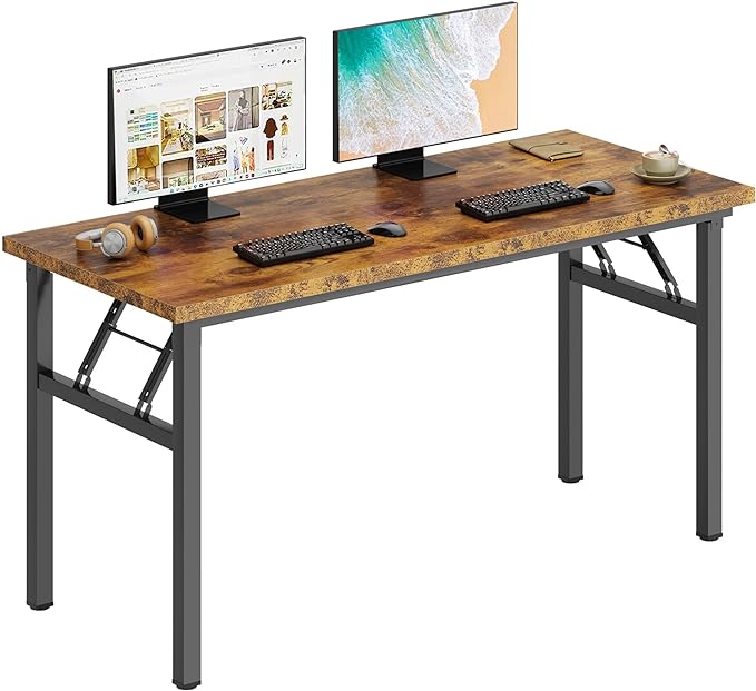 DlandHome Large Computer Desk, Folding Desk, Decent and Steady Home Office by DlandHome