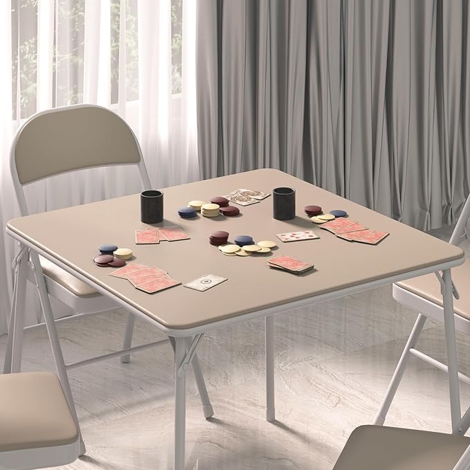 VECELO Portable Folding Card Table Square and Chair Set - Image 4
