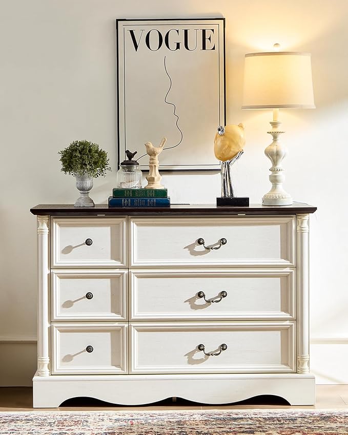 Farmhouse 6 Drawers Dresser for Bedroom - Image 5